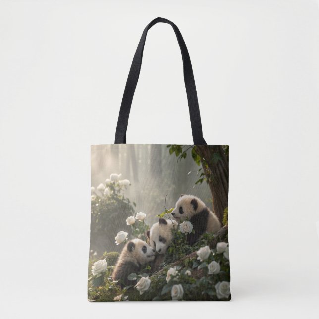 Bolsa Tote Três Pandas Cons (Frente)