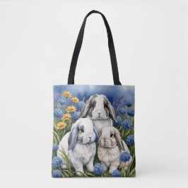 Bolsa Tote Três Pequenos Bunnies De Lop