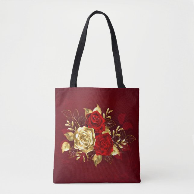 Bolsa Tote Três Rosas de joalharia (Frente)