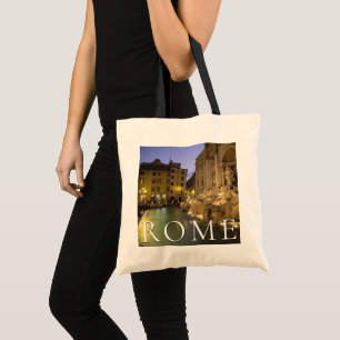 Bolsa Tote Trevi Fountain à Noite   Roma, Lácio, Itália