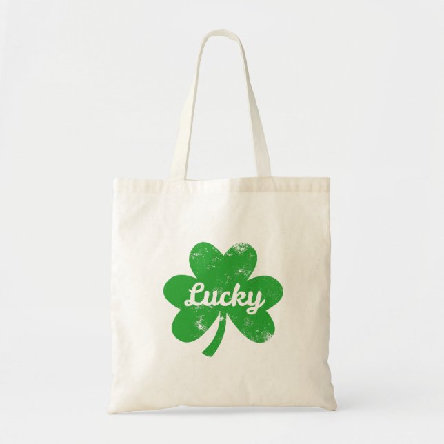 Bolsa Tote Trevo da Sorte Dia de São Patrício (Frente)
