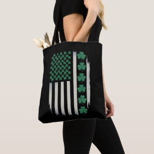Bolsa Tote Trevo de Bandeira Americana dos EUA Dia de São Pat