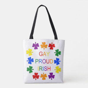 Bolsa Tote Trevo de Chuva-Colorido Orgulhoso Irlandês LGBT