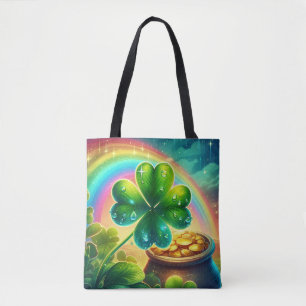 Bolsa Tote Trevo do dia do Rainbow Saint Patrick