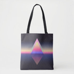 Bolsa Tote Triângulo brilhante. Conceito etéreo. abs futurist