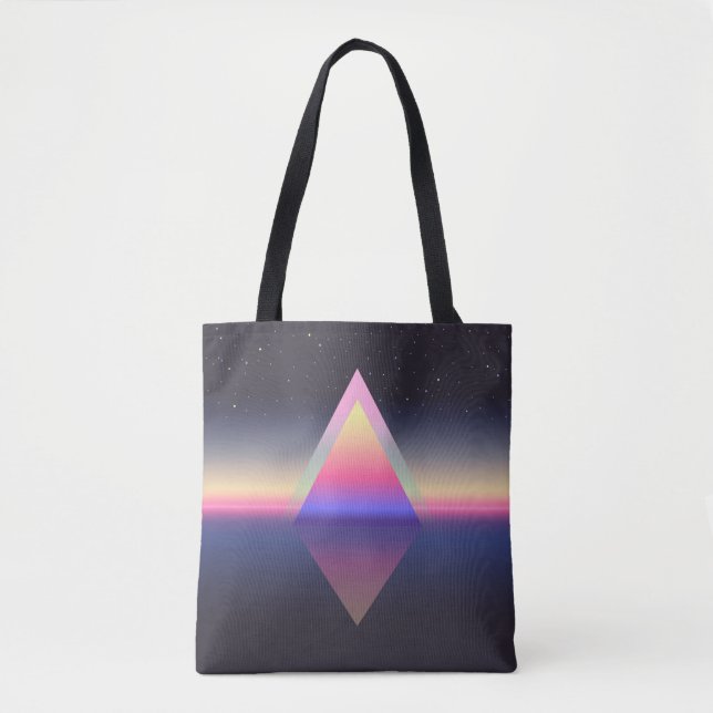 Bolsa Tote Triângulo brilhante. Conceito etéreo. abs futurist (Frente)