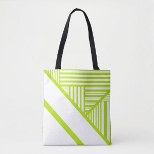 Bolsa Tote Triângulo em Verde limão e Branco