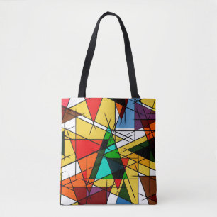 Bolsa Tote Triângulo Moderno Colorido Geométrico