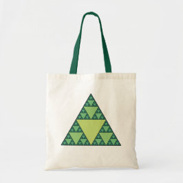 Bolsa Tote Triângulo Sierpinski em tons de verde