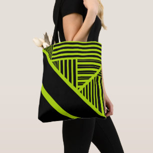 Bolsa Tote Triângulo stripes - Verde limão