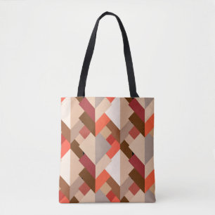 Bolsa Tote Triângulos Abstrato modernos, castanho, taupe e l