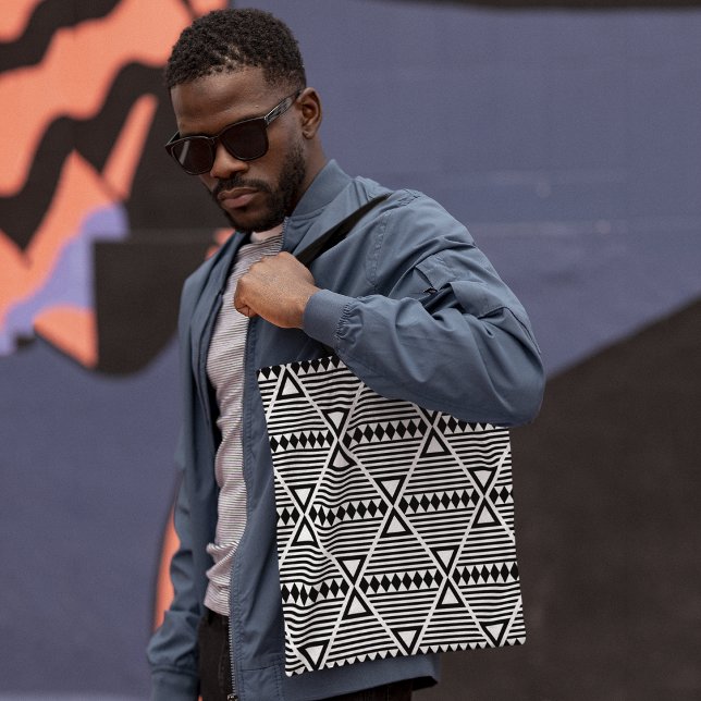 Bolsa Tote triângulos abstrato tribais (Criador carregado)
