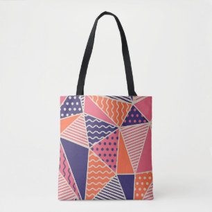 Bolsa Tote Triângulos de abstrato: Fundo Geométrico de Vintag
