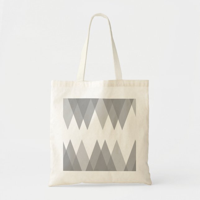 Bolsa Tote triângulos de cinza (Frente)