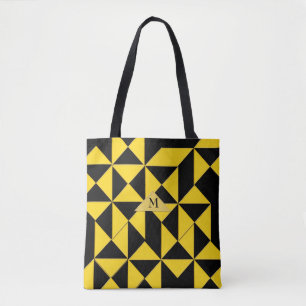 Bolsa Tote Triângulos de cores Dourados geométricos com Abs