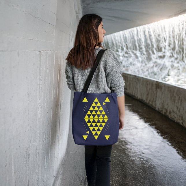 Bolsa Tote Triângulos Geométricos Amarelos (Criador carregado)
