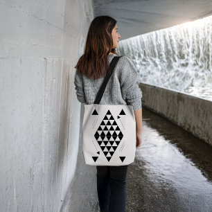 Bolsa Tote Triângulos Geométricos Pretos