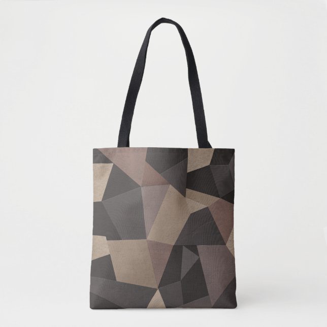 Bolsa Tote Triângulos poligonais, cores geométricas impressão (Frente)