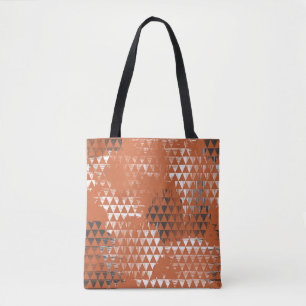 Bolsa Tote Triângulos Sem Costura: Fundo Laranja