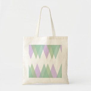Bolsa Tote Triângulos verdes e liláticos