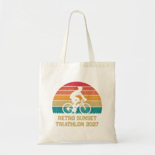 Bolsa Tote Triatlo de Ciclismo Personalizado Retro Pôr do Sol