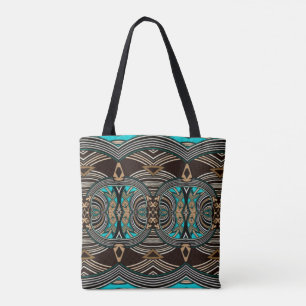 Bolsa Tote Tribal Abstrato de marés