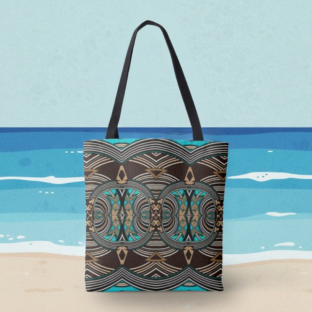 Bolsa Tote Tribal Abstrato de marés (Criador carregado)