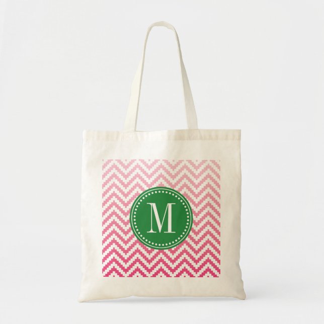 Bolsa Tote Tribal asteca cor-de-rosa de Ombré Chevron (Frente)