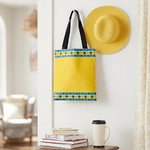 Bolsa Tote Tribal azul e amarelo