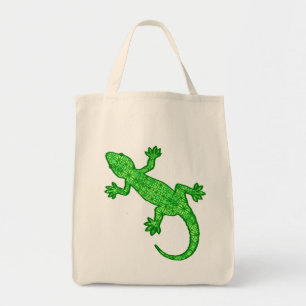 Bolsa Tote Tribal Batik Gecko - Limão e Emerald Green
