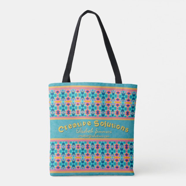 Bolsa Tote Tribal da Ilha Colorida (Verso)