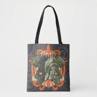Bolsa Tote Tribal Mask with Orange Crown