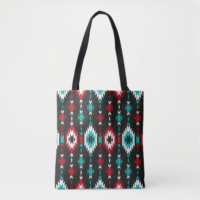 Bolsa Tote Tribal seamless colorful geometric pattern. Ethnic (Frente)
