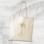 Bolsa Tote Tribo de Noiva Dourada, Árvore Tropical de Palma P<br><div class="desc">Esta bolsa de tote de palmeira tropical divertida com as palavras "Tribo de Noiva" em ouro é a madrinha perfeita ou presente de boas-vindas para um destino de praia tropical ou casamento ao ar livre! Personalize-o com o nome da sua dama de honra.</div>