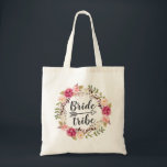 Bolsa Tote Tribo Fluxo Floral de Wreath de Watercolor Boho<br><div class="desc">Watercolor Boho Floral Wreath Bride Tribe Tote Bag. (1) Para mais personalização,  clique no link "personalizar mais" e use nossa ferramenta design para modificar esse modelo. (2) Se precisar de ajuda ou itens correspondentes,  entre em contato comigo.</div>