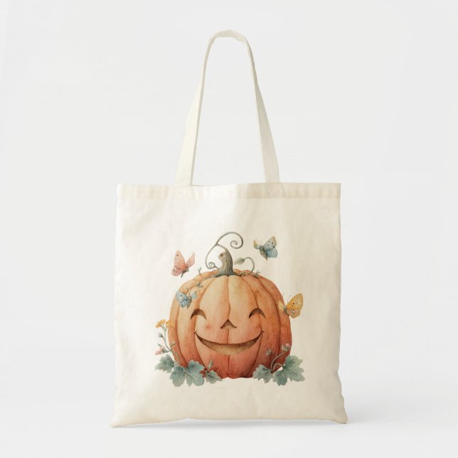 Bolsa Tote Trick do Halloween ou Trate a barra de ferramentas (Frente)