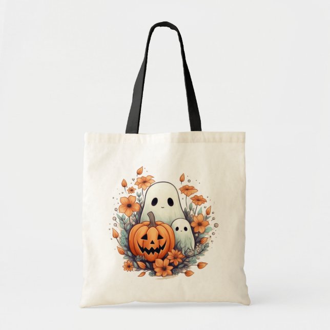 Bolsa Tote Trick do Halloween ou Trate a barra de ferramentas (Frente)