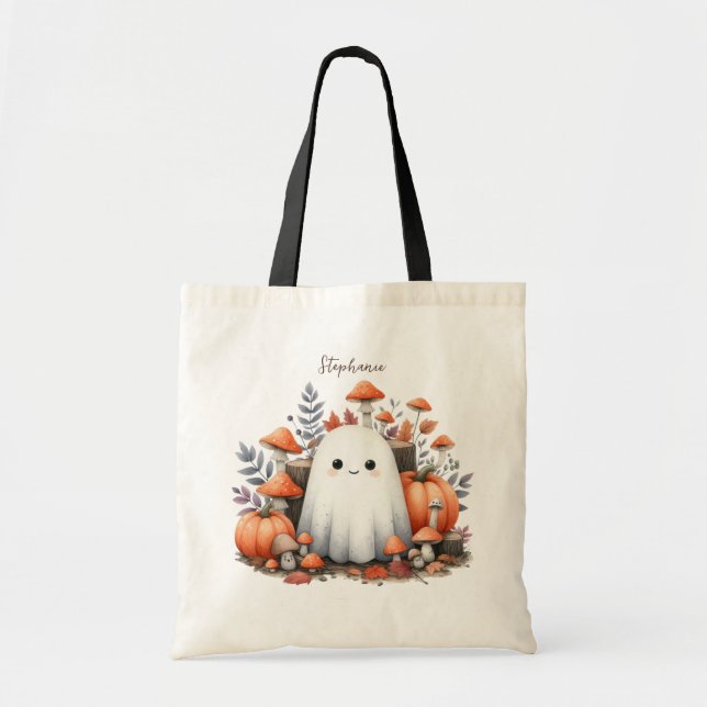 Bolsa Tote Trick do Halloween ou Trate a barra de ferramentas (Frente)