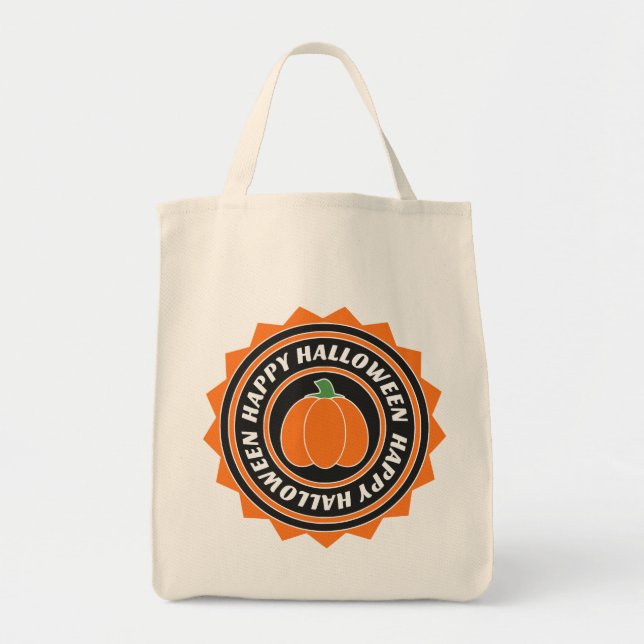 Bolsa Tote "Trick or Tratar" Pumpkin Feliz Dia das Bruxas (Frente)