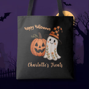 Bolsa Tote Trick or Treat Abóbora Fantasma Halloween