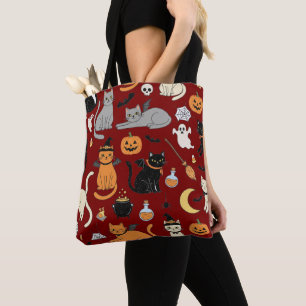Bolsa Tote Trick-or-Treat de Gato de Retrô Halloween