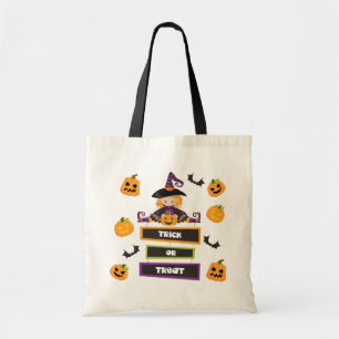 Bolsa Tote Trick or Treat Halloween Bruxa Abóbora