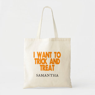 Bolsa Tote Trick or Treat Personalizado para Festa de Hallowe