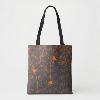 Bolsa Tote Trick or Treat Spider Sacola Preta