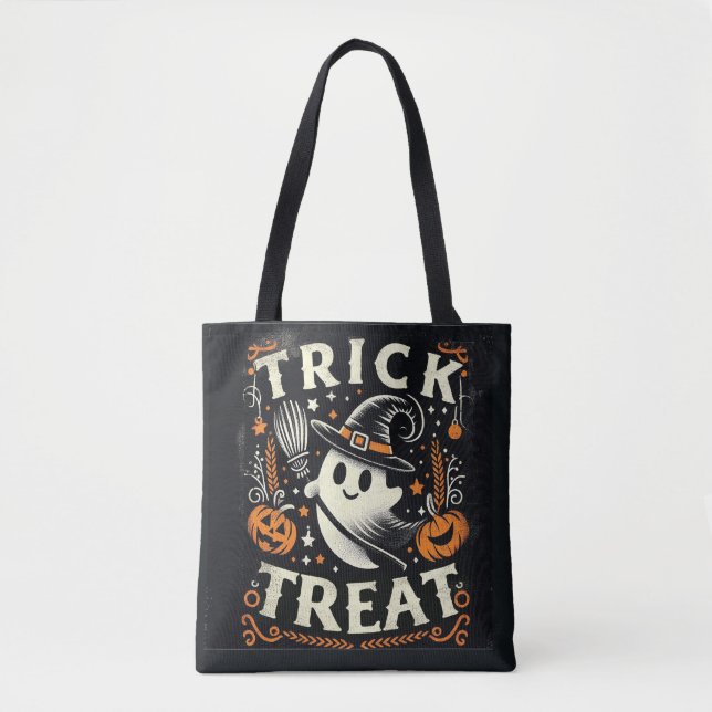 Bolsa Tote Trick ou trata o Bag do Fantasma da Bruxa (Frente)