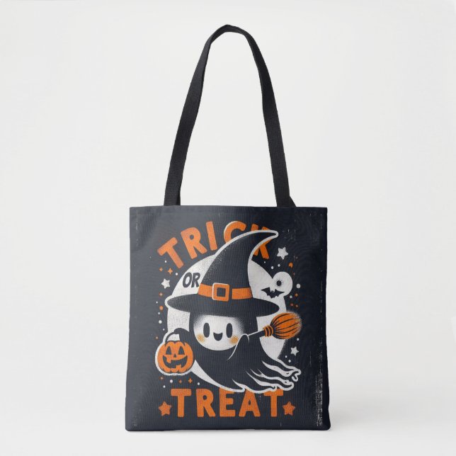 Bolsa Tote Trick ou trata o Fantasma da Bruxa (Frente)