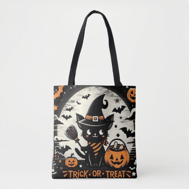 Bolsa Tote Trick ou trata o Fantasma da Bruxa (Frente)