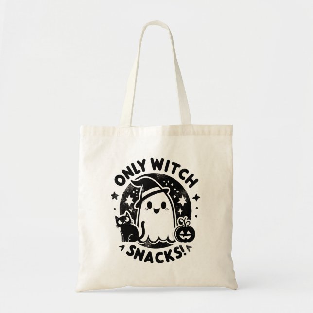 Bolsa Tote Trick ou trata - Somente o Witch Snacks Tote Bag (Frente)