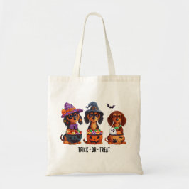 Bolsa Tote Trick Ou Tratar Cães De Dachshund Halloween