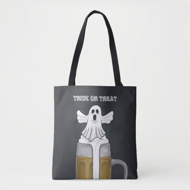 Bolsa Tote Trick ou Tratar Fantasma (Frente)